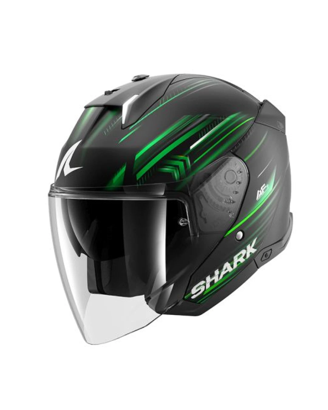 Каска за скутер SHARK SKWAL i3 JET LIGHT-BLUR MAT BLACK/GREEN