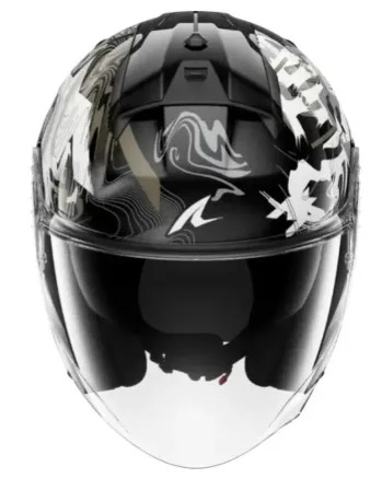 Каска за скутер SHARK SKWAL JET PRANZ Black/White/Gold