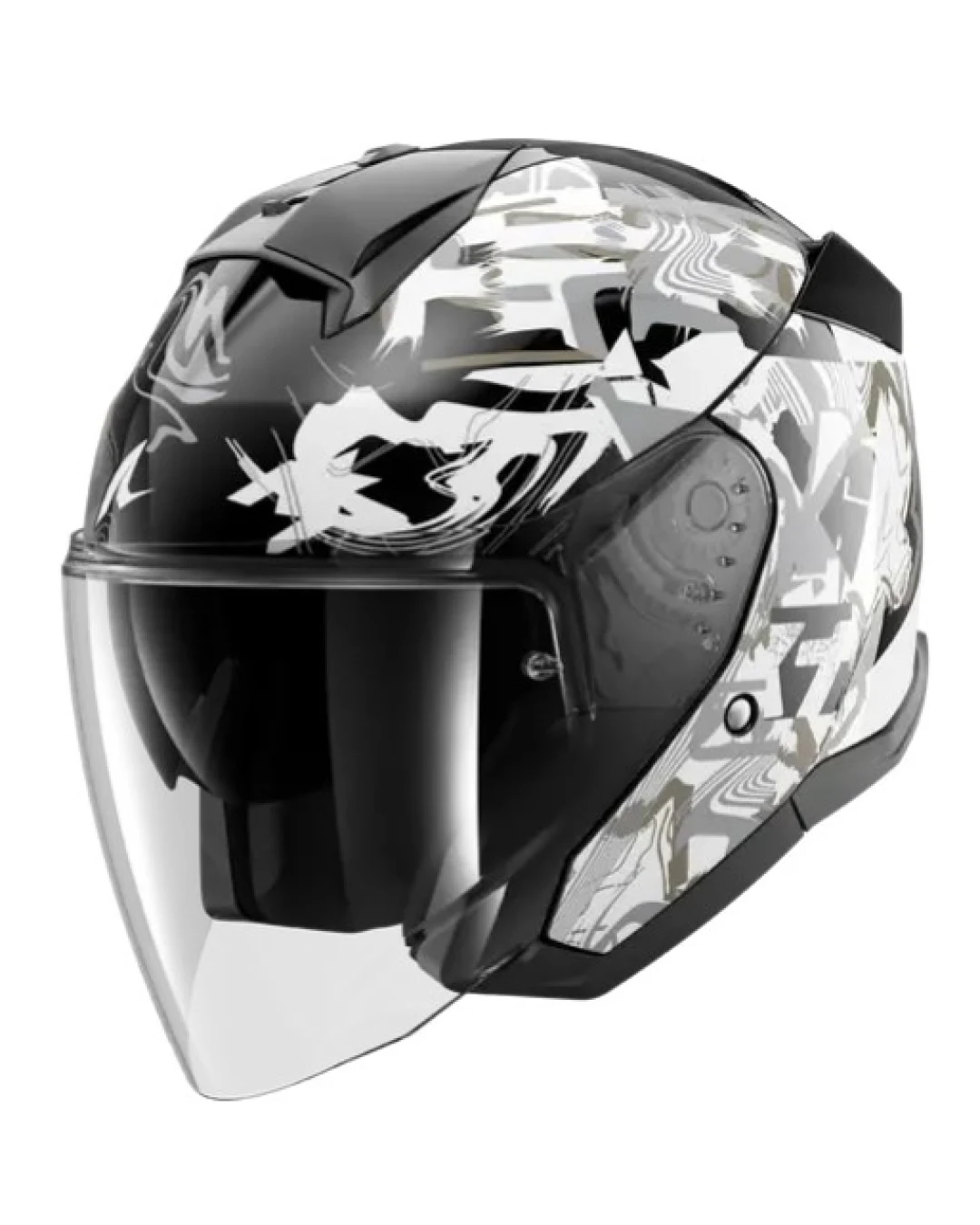 Каска за скутер SHARK SKWAL JET PRANZ Black/White/Gold