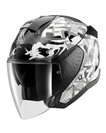 Каска за скутер SHARK SKWAL JET PRANZ Black/White/Gold