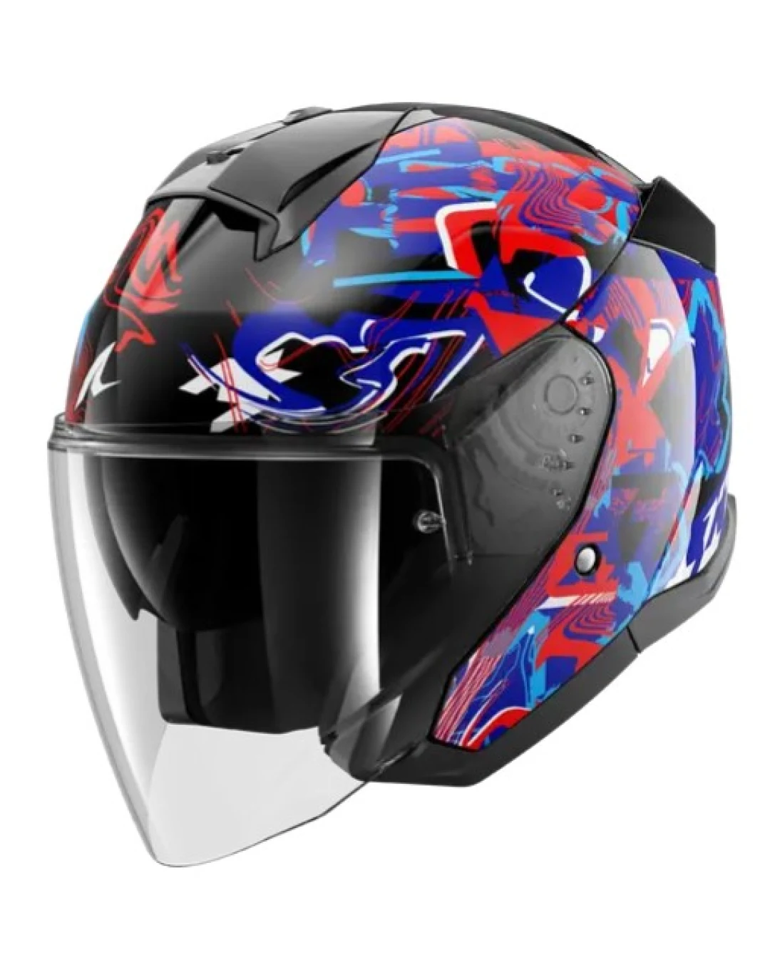 Каска за скутер SHARK SKWAL JET PRANZ Mat Black/Blue/Red