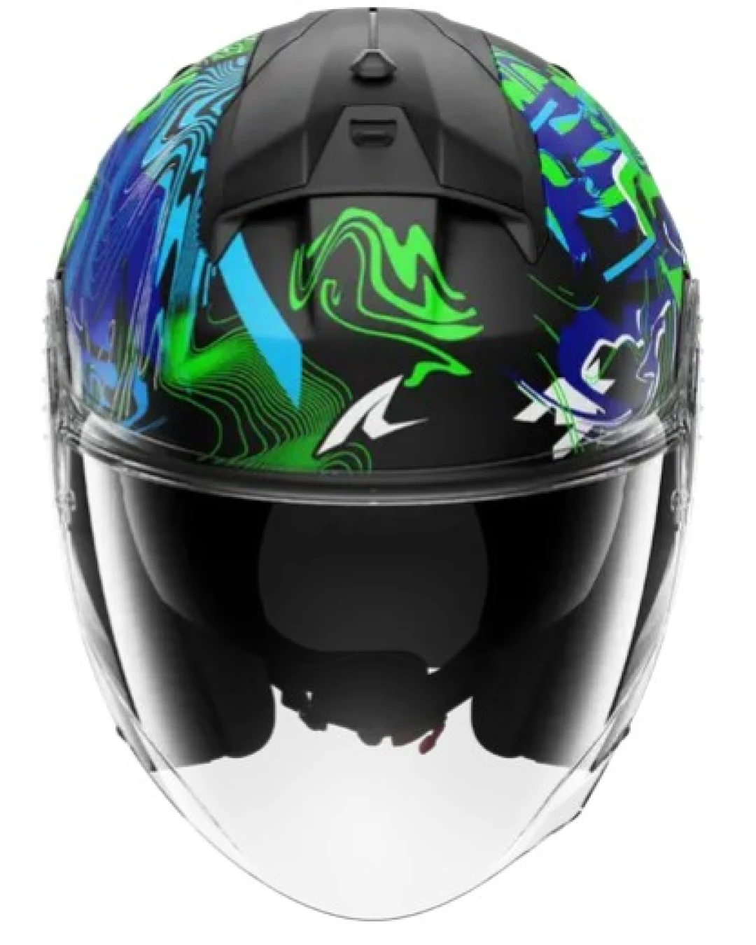 Каска за скутер SHARK SKWAL JET PRANZ Mat Black/Green/Blue