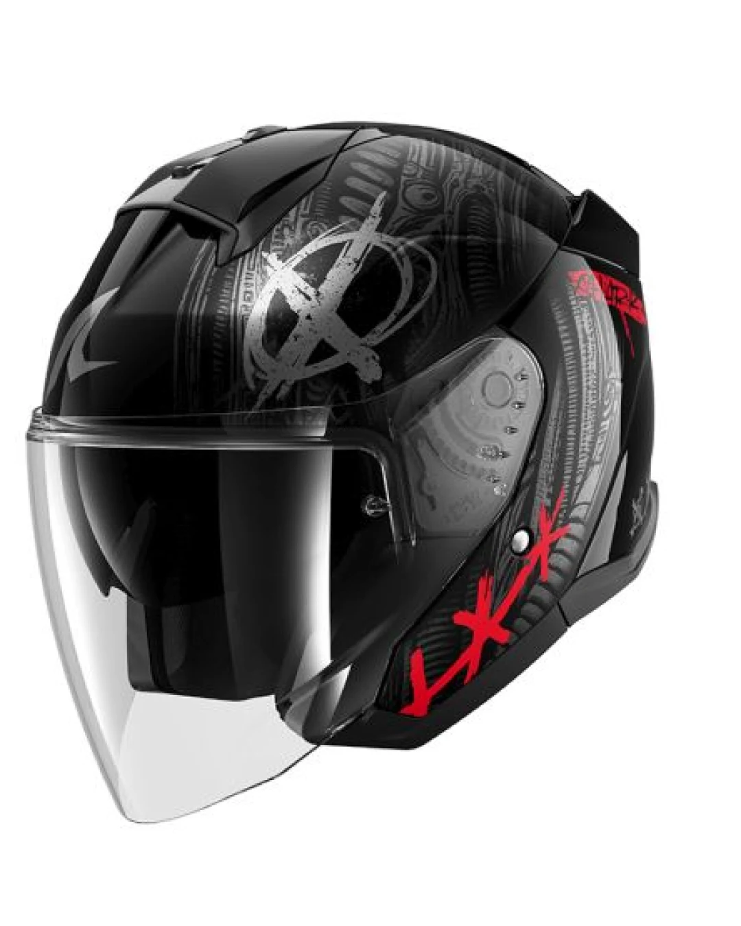 Каска за скутер SHARK SKWAL JET SHIEVER BLACK/RED