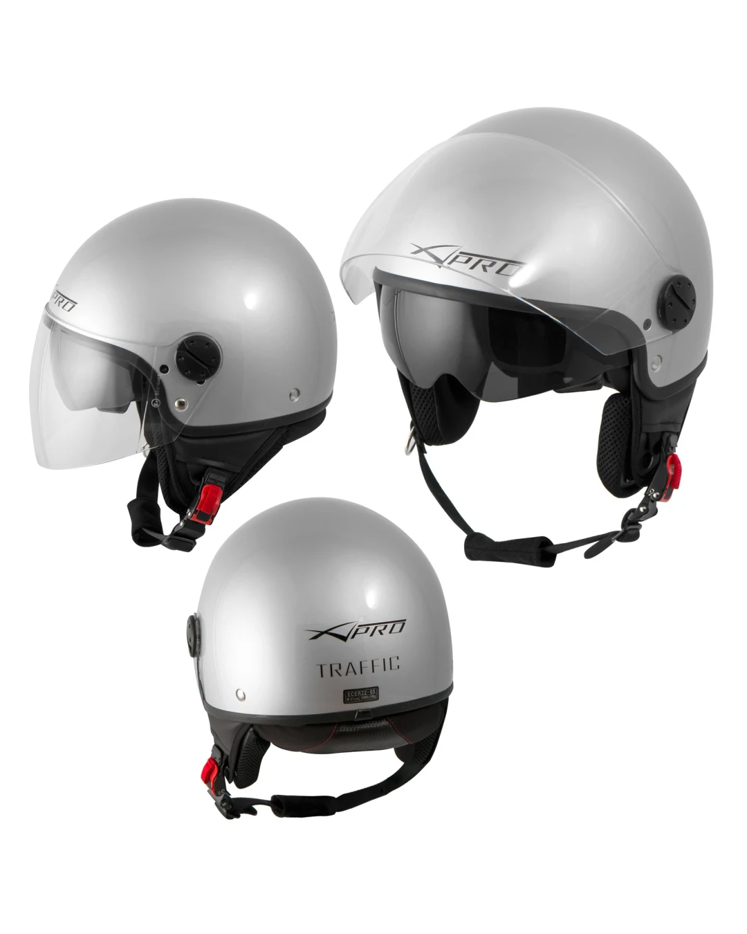 Каска за скутер TRAFFIC SILVER