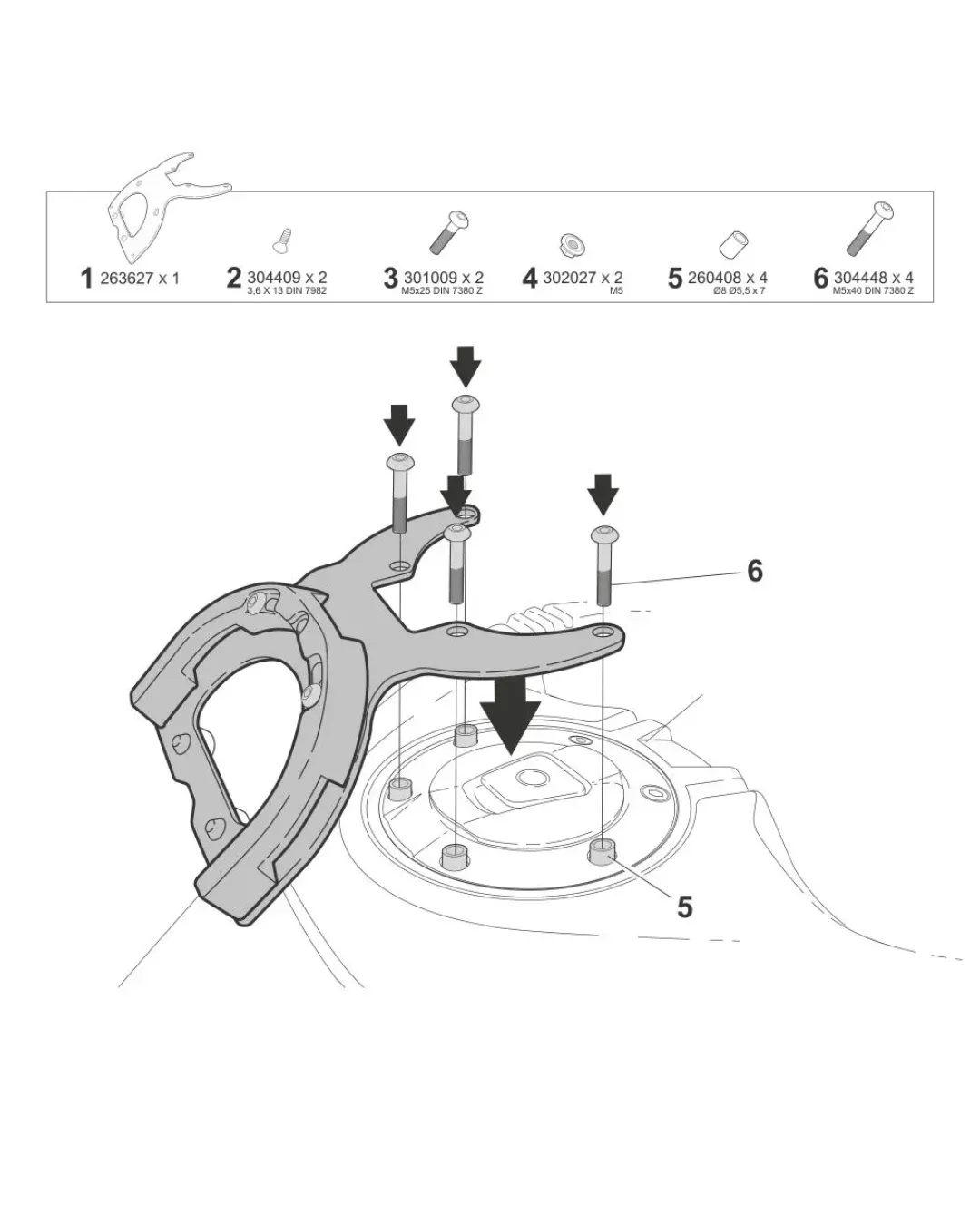 Клик система за резервоар SHAD CLICK SYSTEM FITTING KIT CF MOTO 800 MTX