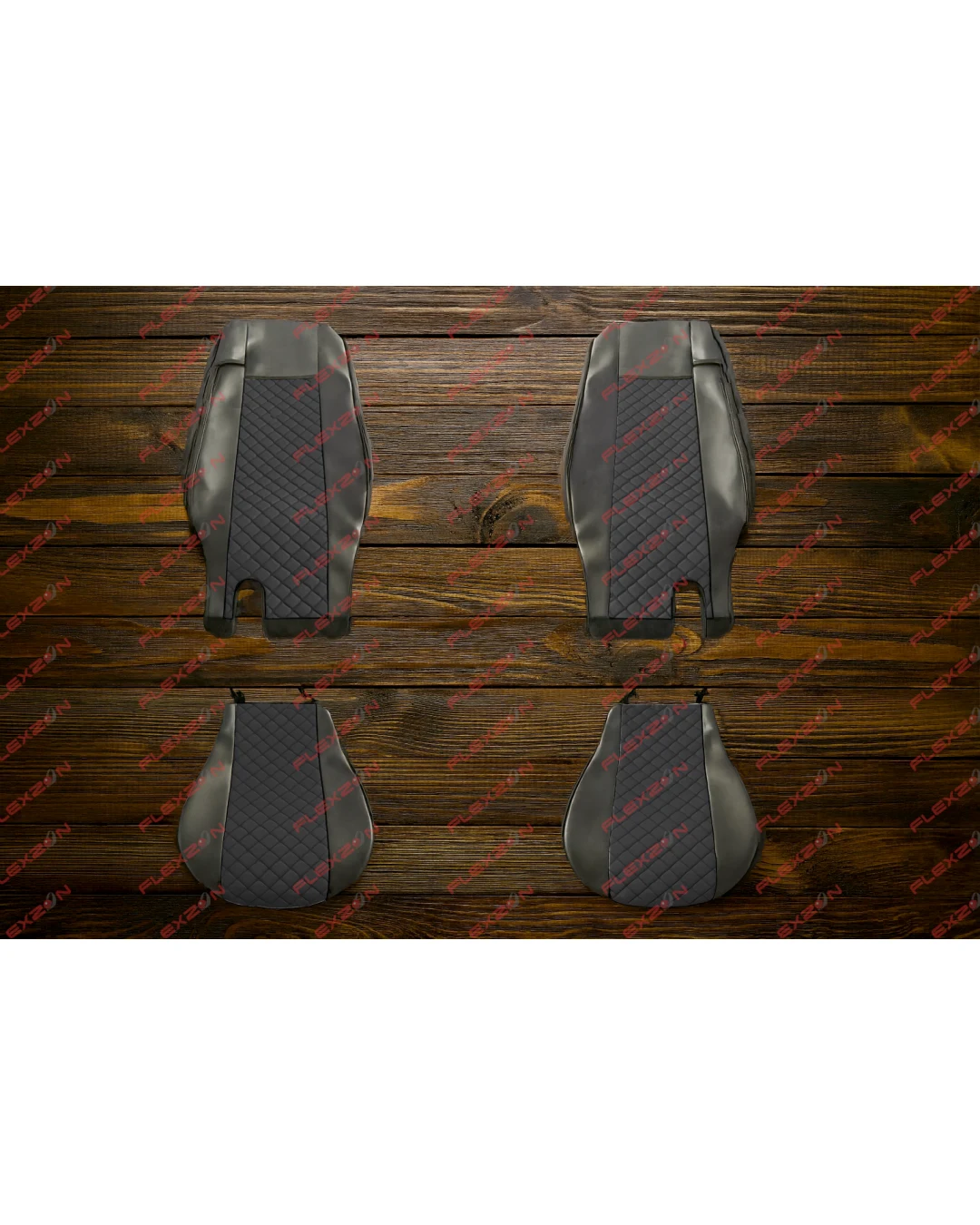 Комплект 1+1 тапицерия от еко кожа за DAF XF 106 2015-2021 - черно