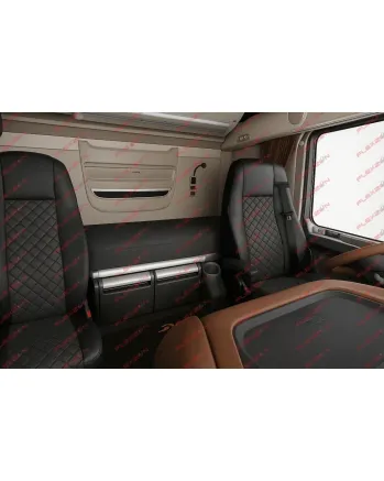 Комплект 1+1 тапицерия от еко кожа за DAF XF 106 2015-2021 - черно