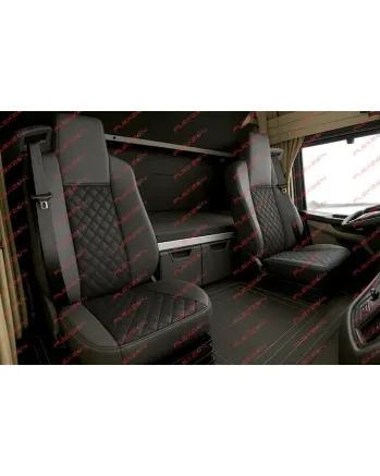Комплект 1+1 тапицерия от еко кожа за MAN TGX EURO 6 2021+ - черно