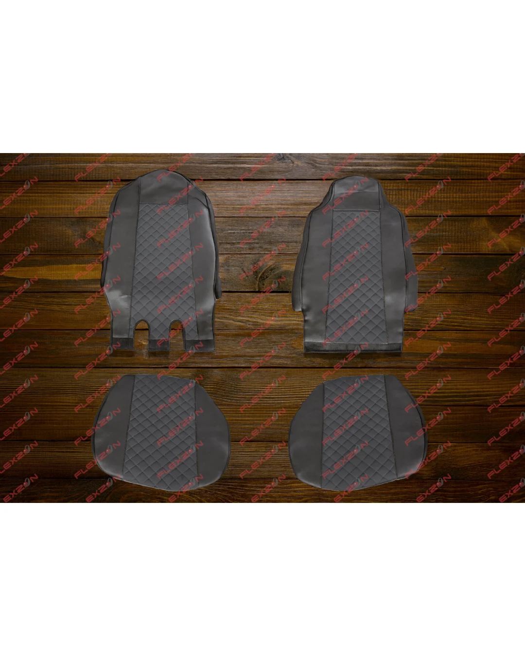 Комплект 1+1 тапицерия от еко кожа за MERCEDES ACTROS MP4 EURO 6 2015-2021 - черно