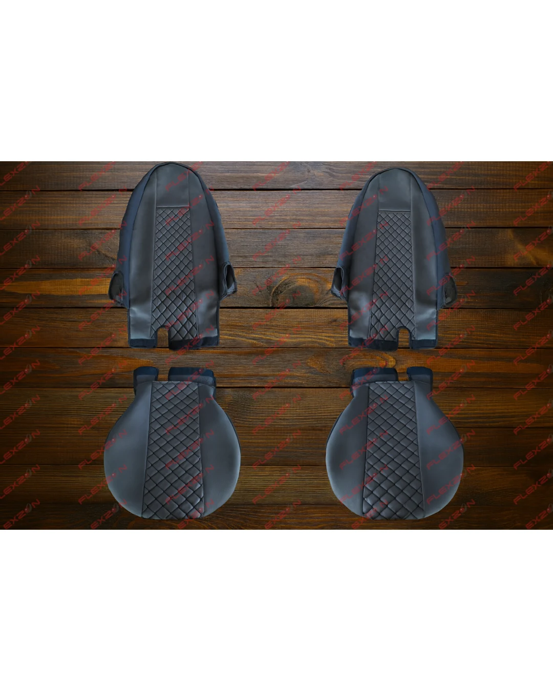 Комплект 1+1 тапицерия от еко кожа за VOLVO FH EURO 6 2016-2020 - черно