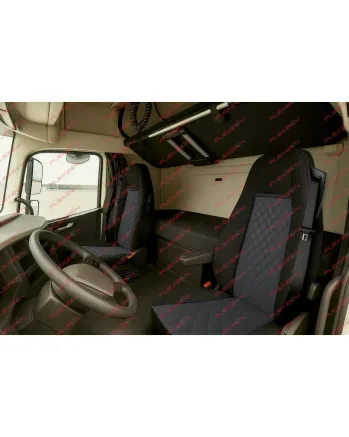 Комплект 1+1 тапицерия от еко кожа за VOLVO FH EURO 6 2016-2020 - черно