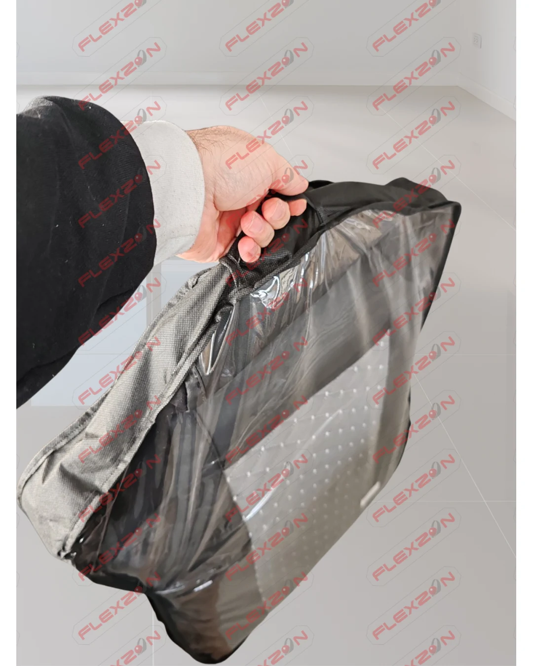 Комплект 1+1 тапицерия от еко кожа за VOLVO FH EURO 6 2016-2020 - сиво-черно