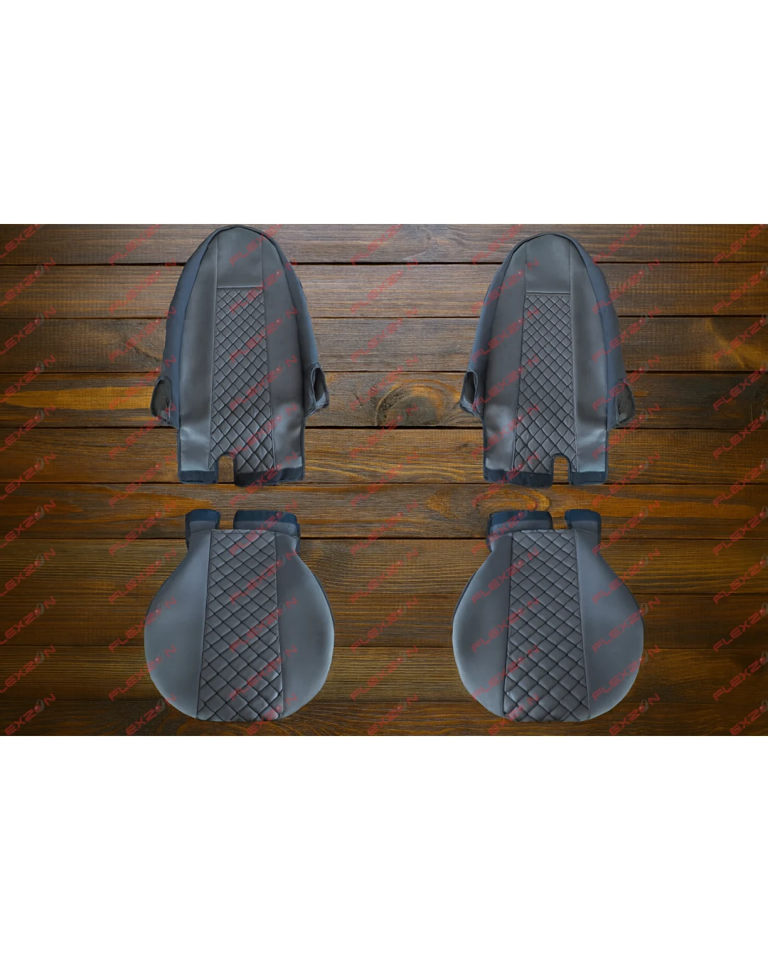 Комплект 1+1 тапицерия от еко кожа за VOLVO FH12 EURO 5 2006- 2015 - черно