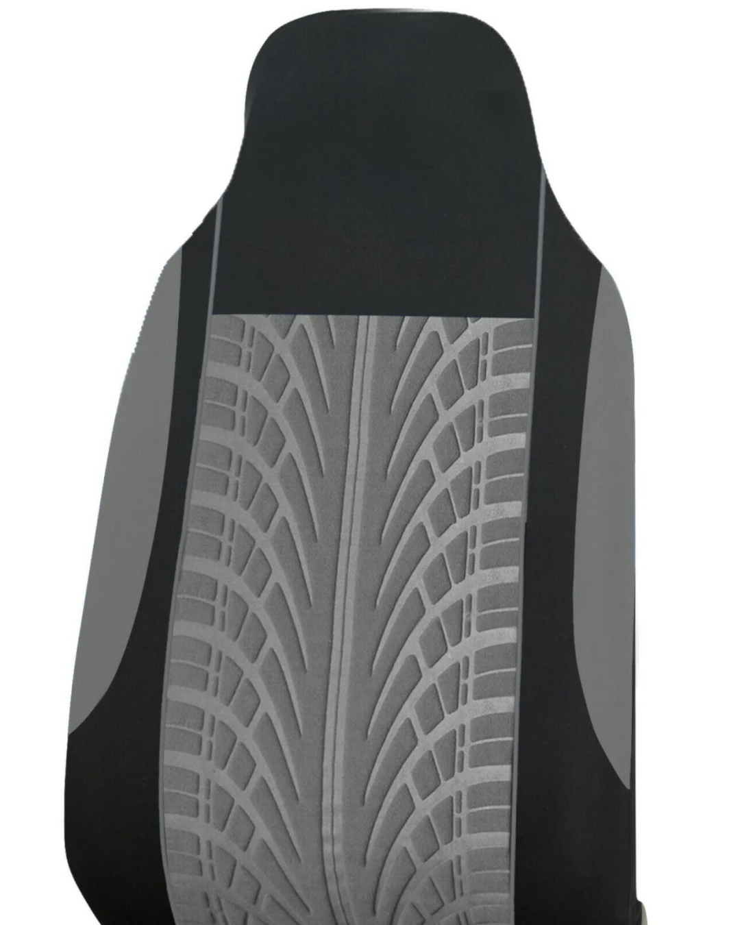 Комплект 2 + 1 тапицария/калъфи за бус/ван с шарка грайфер - текстил - сиво и черно - 5 части