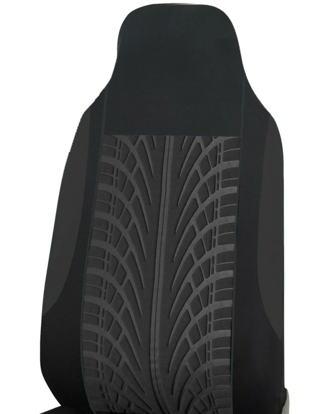 Комплект 2 + 1 тапицария/калъфи за бус/ван с шарка грайфер - текстил - тъмно сиво и черно - 5 части