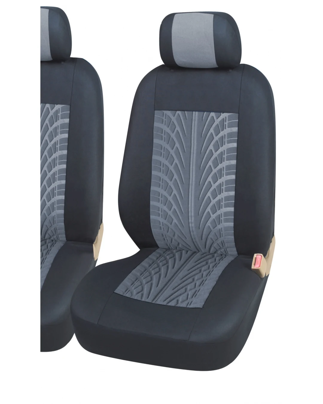 Комплект 2 + 1 тапицария/калъфи за бус/ван с шарка грайфер - Transit, Sprinter, Movano, Master, Crafter, Transporter, LT, Boxer, Jumper - текстил - черни - 5 части