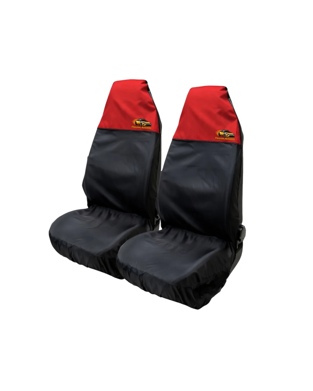 Комплект 2 бр. Универсални водоустойчиви найлонови протектори за автомобилни седалки - черно-червено