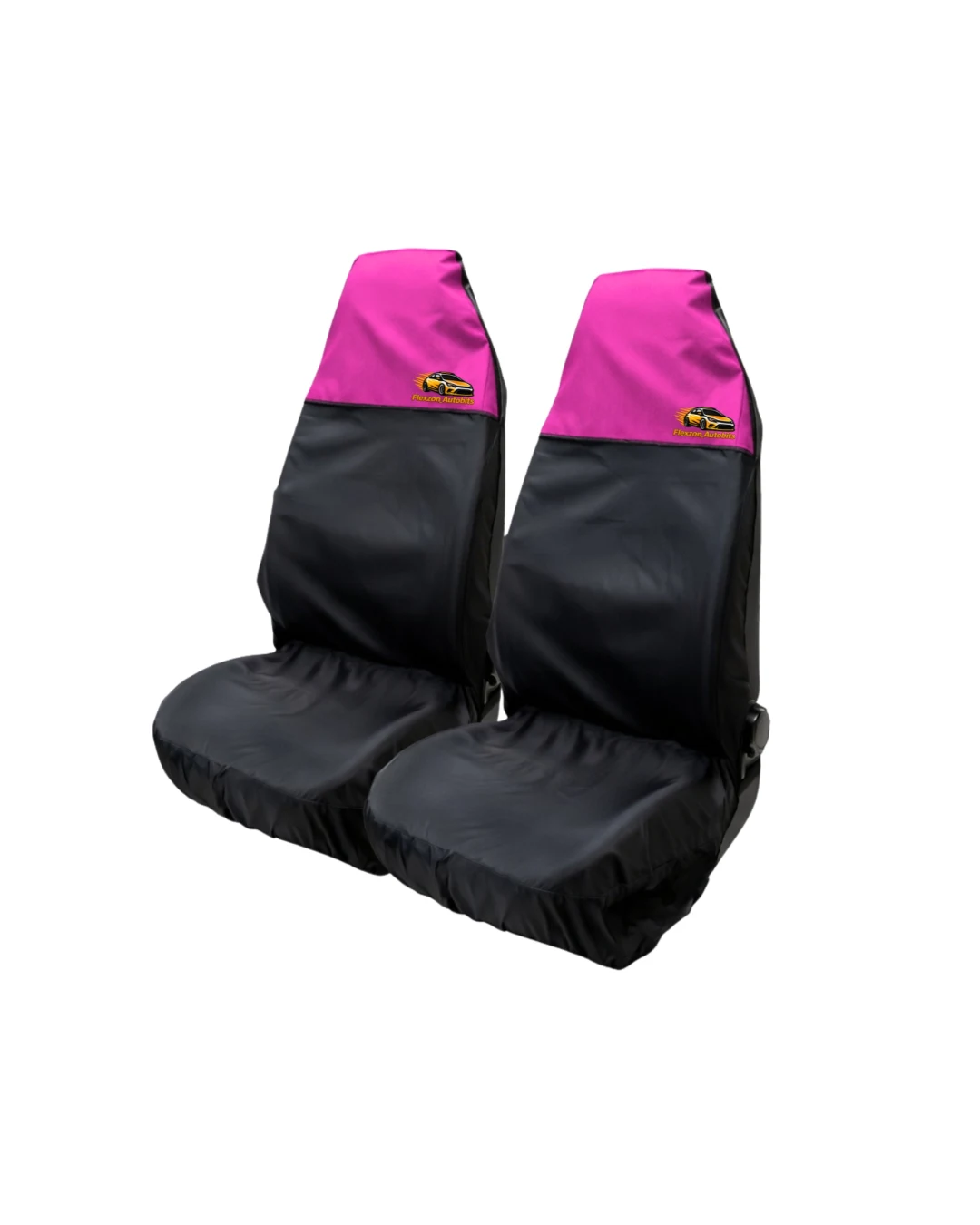 Комплект 2 бр. Универсални водоустойчиви найлонови протектори за автомобилни седалки - черно-розово