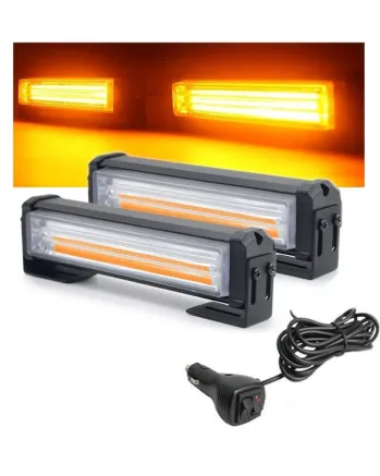 Комплект 2 Броя 16cm Сигнална Аварийна Блиц Маяк Led Бар Лампа Пътна Помощ Платформа 12V-24V 36W