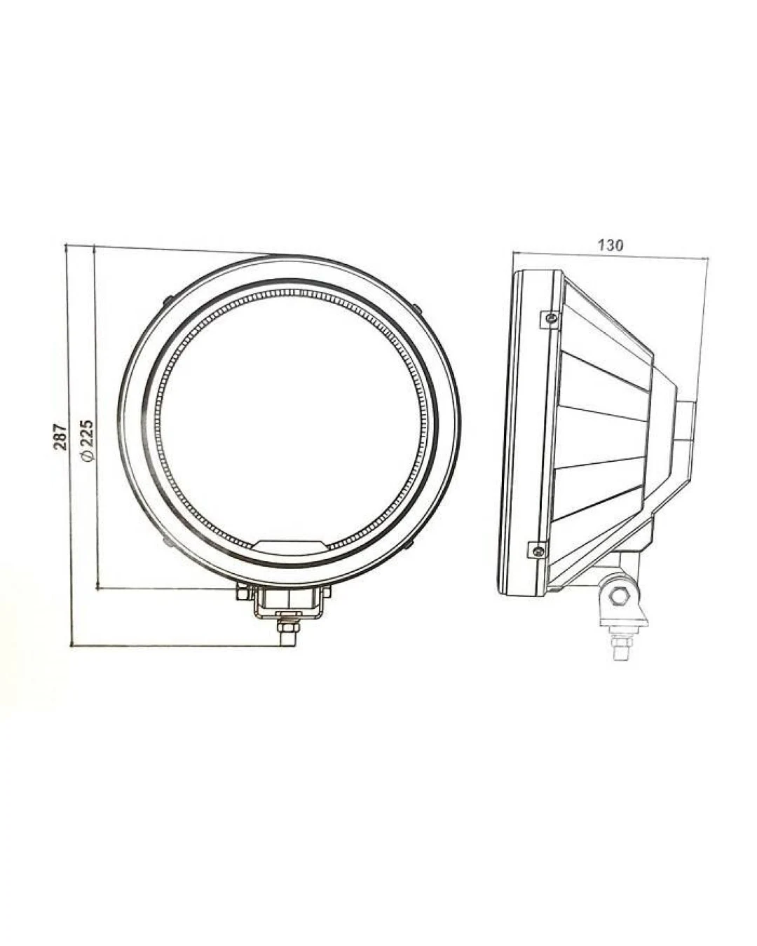 Комплект 2 Броя Халоген, Фар, Ø 225мм, 12V 24V, Крушка H1 + 6 LED ЛЕД Диода, E-Mark, За Камион, Трактор, Багер, Земеделски Машини и др.