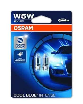 Комплект 2 броя халогенни крушки Osram W5W Cool Blue Intense 12V, 5W, W2.1x9.5d