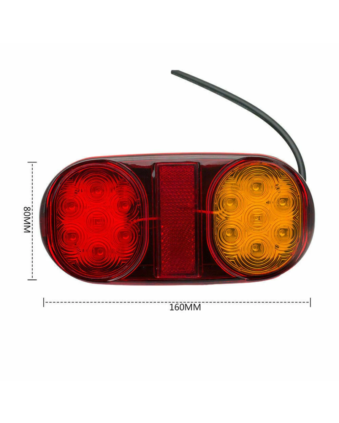 Комплект 2 броя LED Лед Диодни Стопове, 12V, 160мм x 80мм, За Камион, Ремарке, Бус, Каравана, Кемпер, Е-Mark