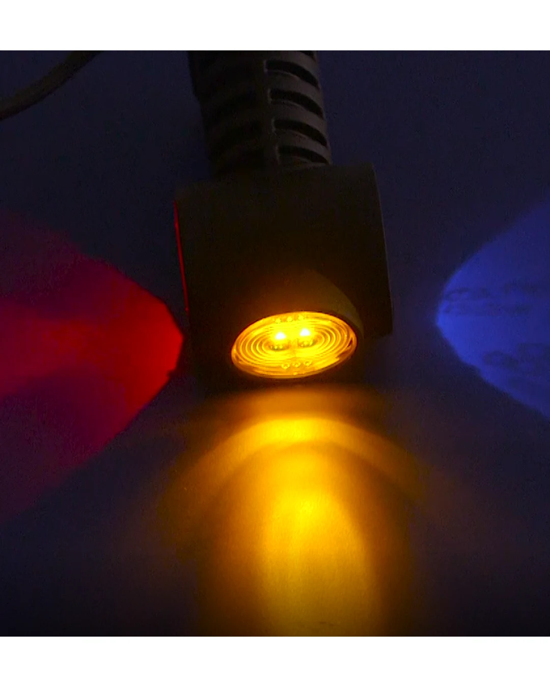 Комплект 2 броя LED Лед Габарит, Рогче, 12.5см, 12V-24V, 3 SMD Диода, Тройна Функция, Червена, Бяла, Жълта Светлина, 3D Светлинен Ефект