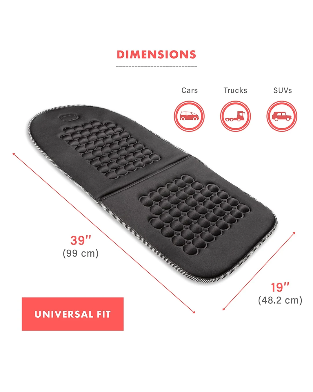 Комплект 2 Броя Масажна Подложка, Постелка, Тапицерия За Седалка, За Автомобил, Джип, Камион, За Дом или Офис
