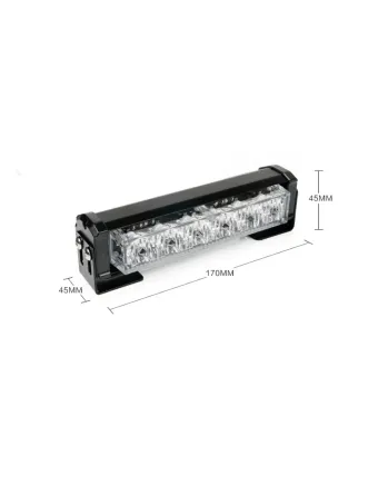Комплект 2 Броя по 17 cm Сигнална Аварийна Блиц Маяк LED Лампа За Пътна Помощ Платформа 12V-24V 14 режима