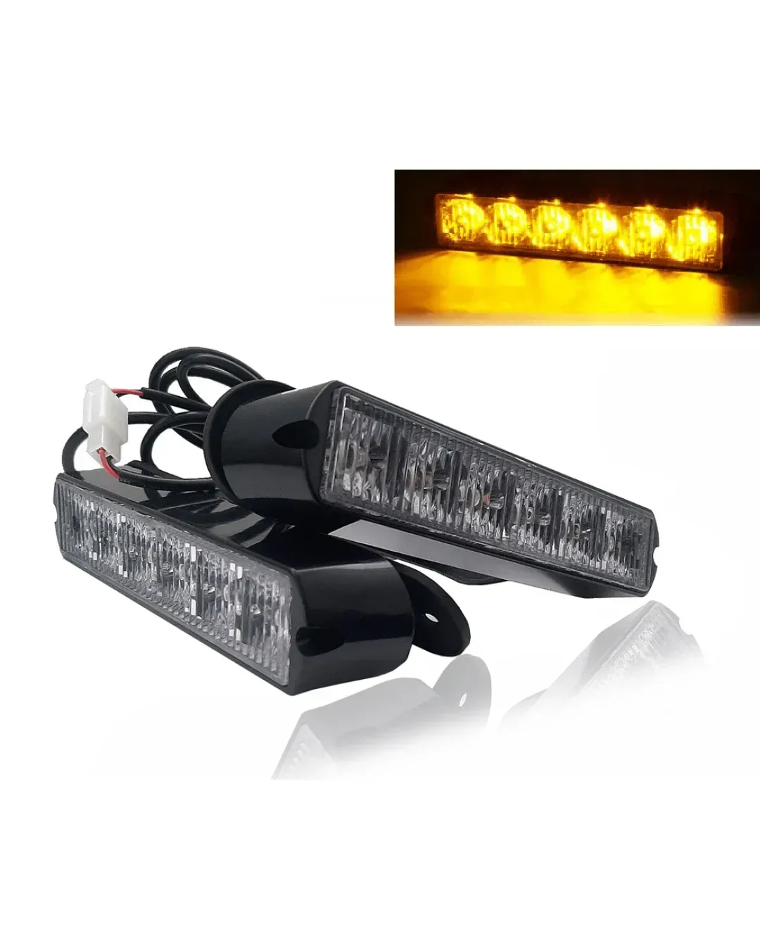 Комплект 2 Броя С Конектор 6 LED Диода 17cm Сигнална Аварийна Блиц Маяк Led Бар Лампа Пътна Помощ Платформа