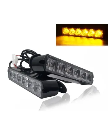Комплект 2 Броя С Конектор 6 LED Диода 17cm Сигнална Аварийна Блиц Маяк Led Бар Лампа Пътна Помощ Платформа