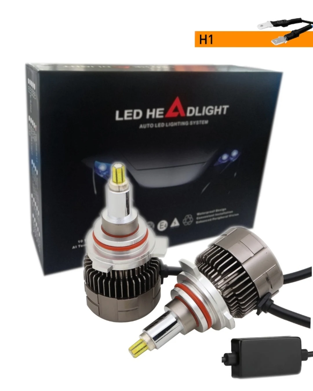 Комплект 3D CSP LED диодни крушки H1 12V 100W 20000lm за фарове Canbus без грешки 360° градуса