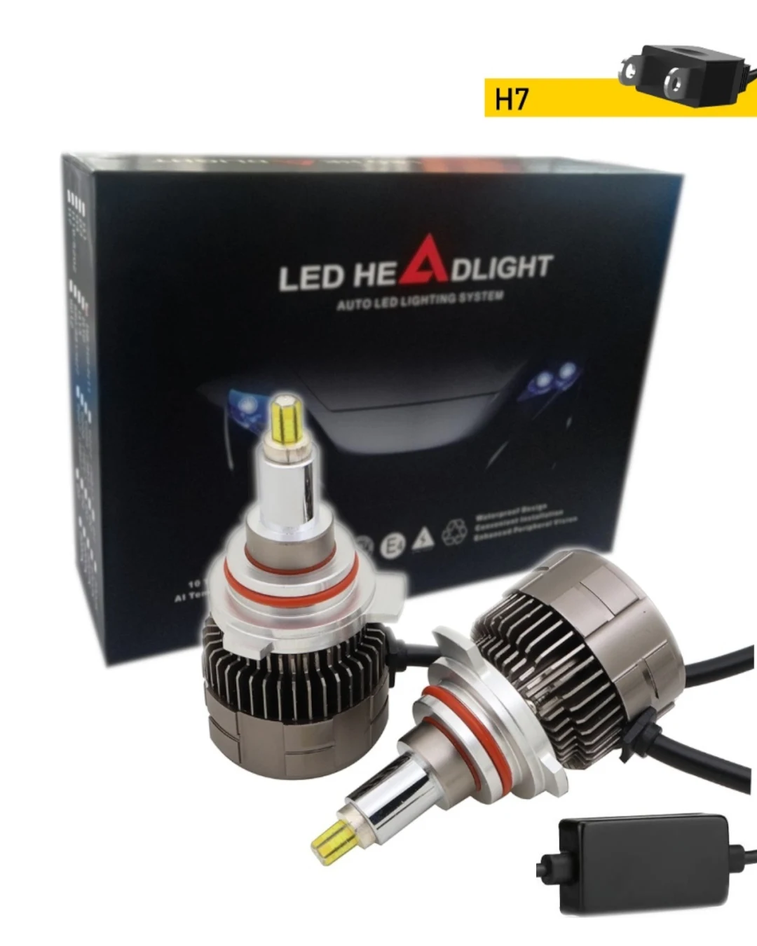 Комплект 3D CSP LED диодни крушки H7 12V 100W 20000lm за фарове Canbus без грешки 360° градуса