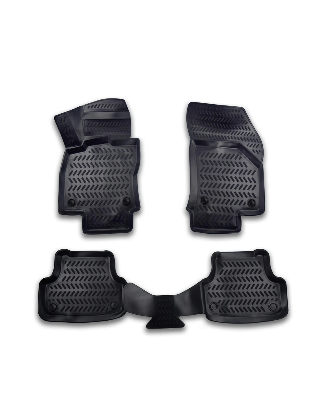 Комплект 4бр. 3D Гумени стелки за купе от TPE гума X-Series за VOLKSWAGEN VW TAIGO 2021+ GOLF 7 POLO 6 2018+ SEAT IBIZA 5 KJ 2018+