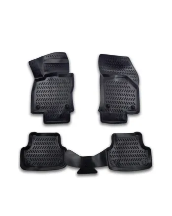 Комплект 4бр. 3D Гумени стелки за купе от TPE гума X-Series за VOLKSWAGEN VW TAIGO 2021+ GOLF 7 POLO 6 2018+ SEAT IBIZA 5 KJ 2018+