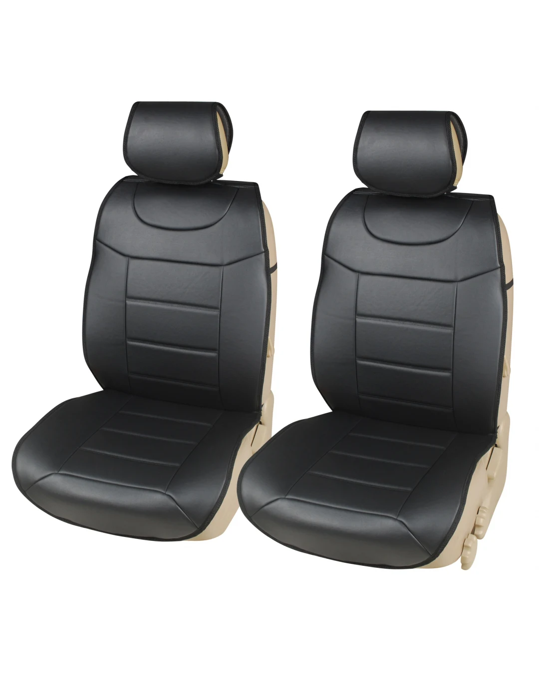 Комплект Авто Седалки Тапицерия Калъфи За Автомобил Бус Еко Кожа Черни