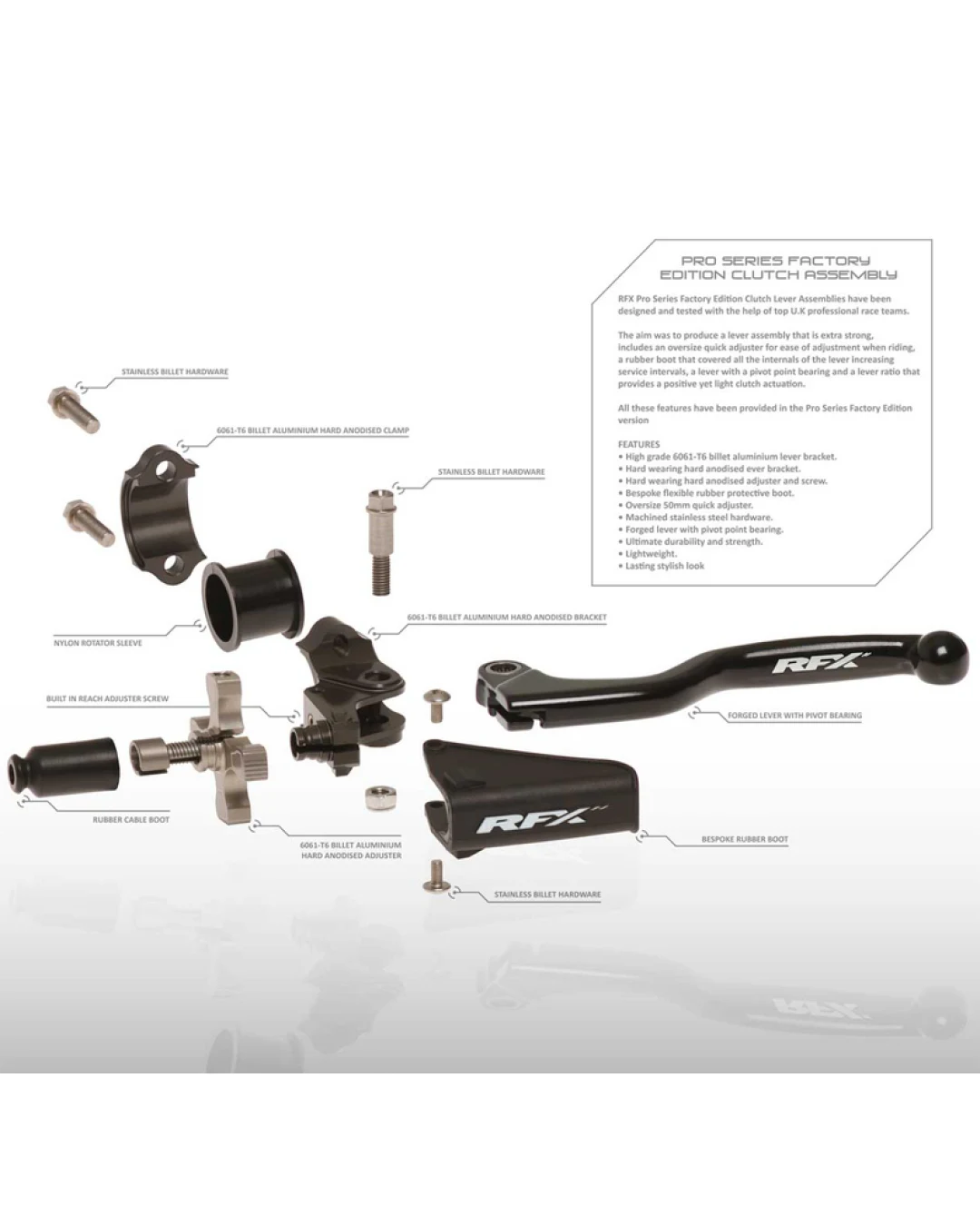 Комплект болтове за съединител RFX Pro Clutch Assembly Replacement Bolt Set (4Pc) (Pivot Bolt And Nut + Bracket Bolts)