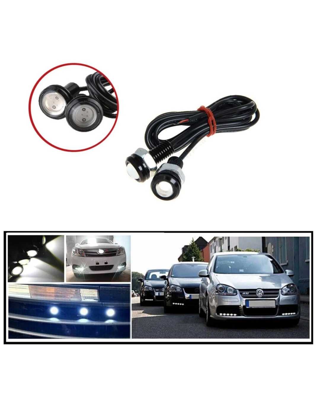 Комплект дневни DRL LED Eagle Eye бели светлини 12V, 2бр