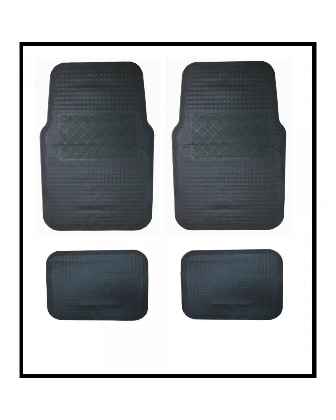 Комплект гумени черни автомобилни стелки предни и задни PVC Универсални 4 броя - STEL057