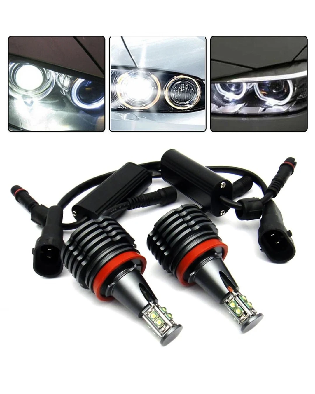 Комплект H8 40W LED Angel Eyes крушки за BMW – CANBUS, бяла светлина, OEM 63217760782