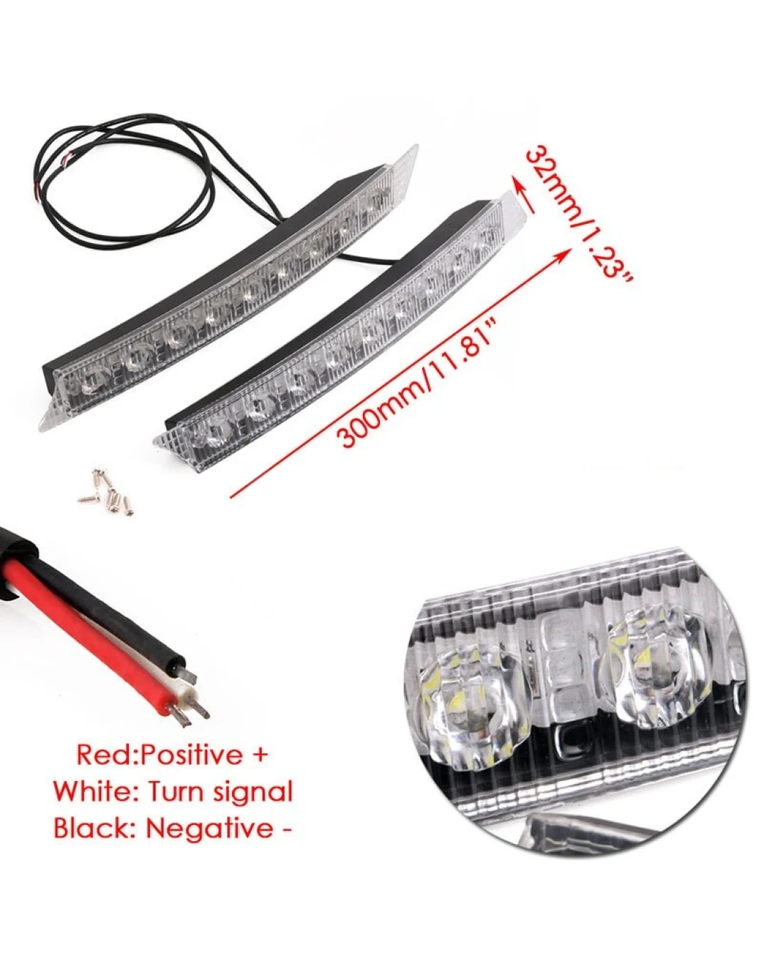 Комплект Извити За Броня Предни Мощни 9 Led Лед Диодни Дневни Светлини 12V 54W