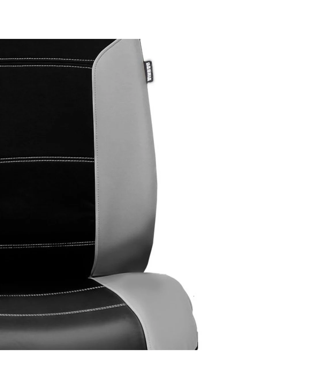 Комплект калъфи за предни и задни седалки, тапицерия за автомобил пълен комплект от Еко кожа в Черно и Сиво