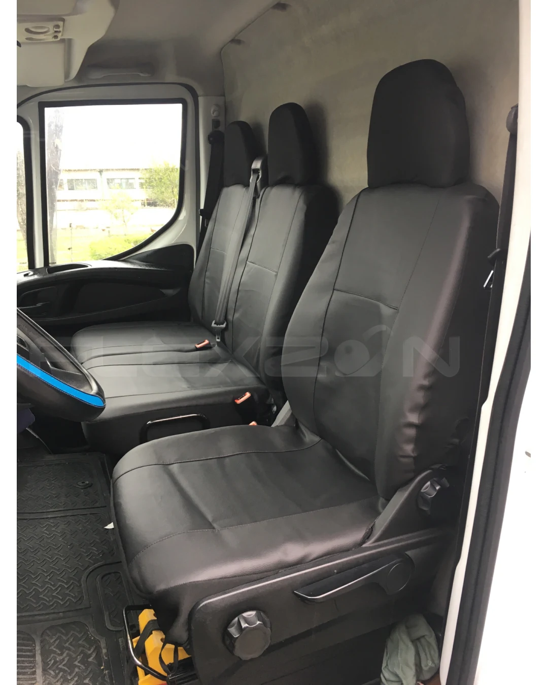 Комплект Калъфи За Седалки, Тапицерия, 2+1 Места, За Ивеко Iveco Дейли Daily 2016+, Еко Кожа