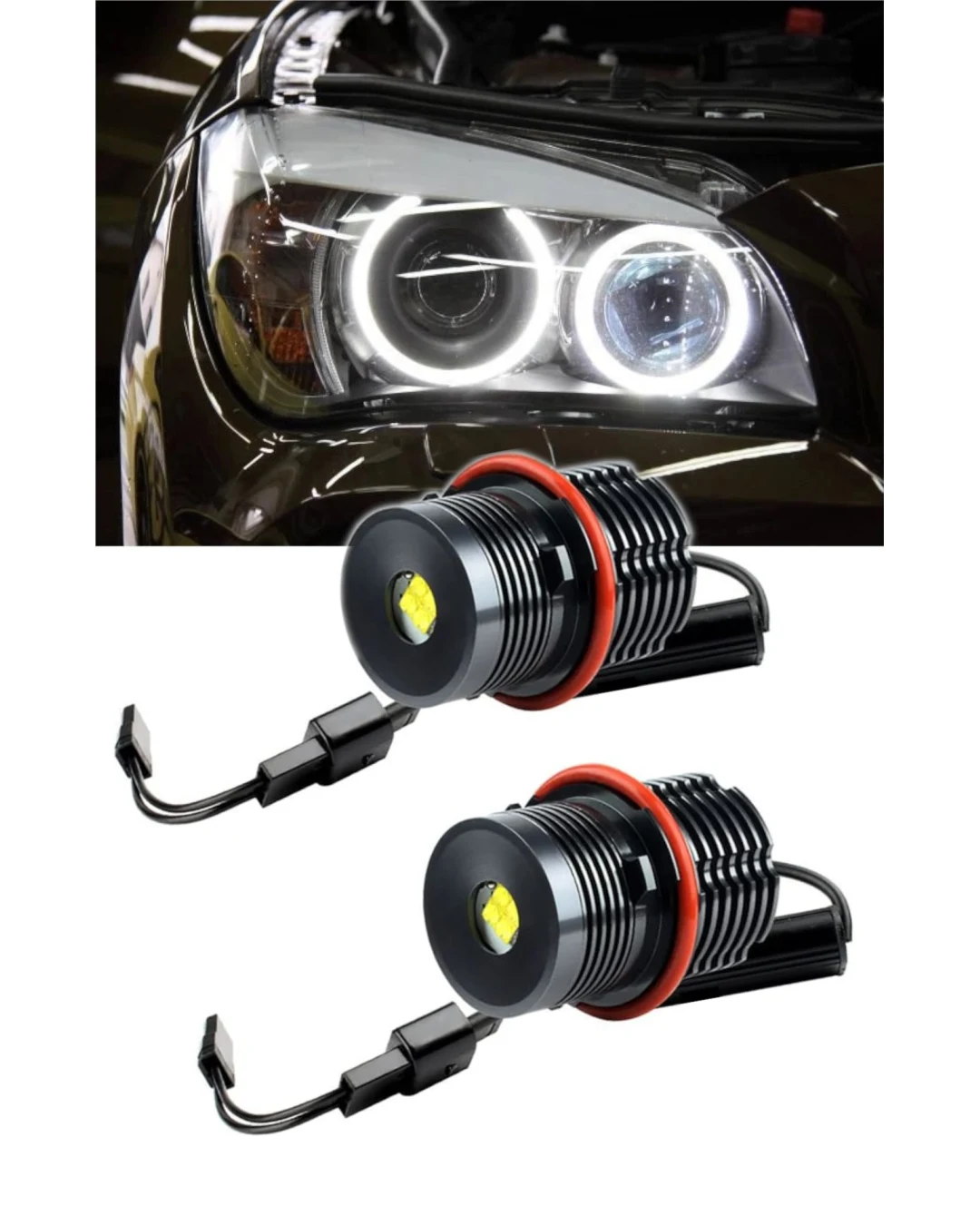 Комплект LED Angel Eyes крушки за BMW – CANBUS, бяла светлина, Plug & Play