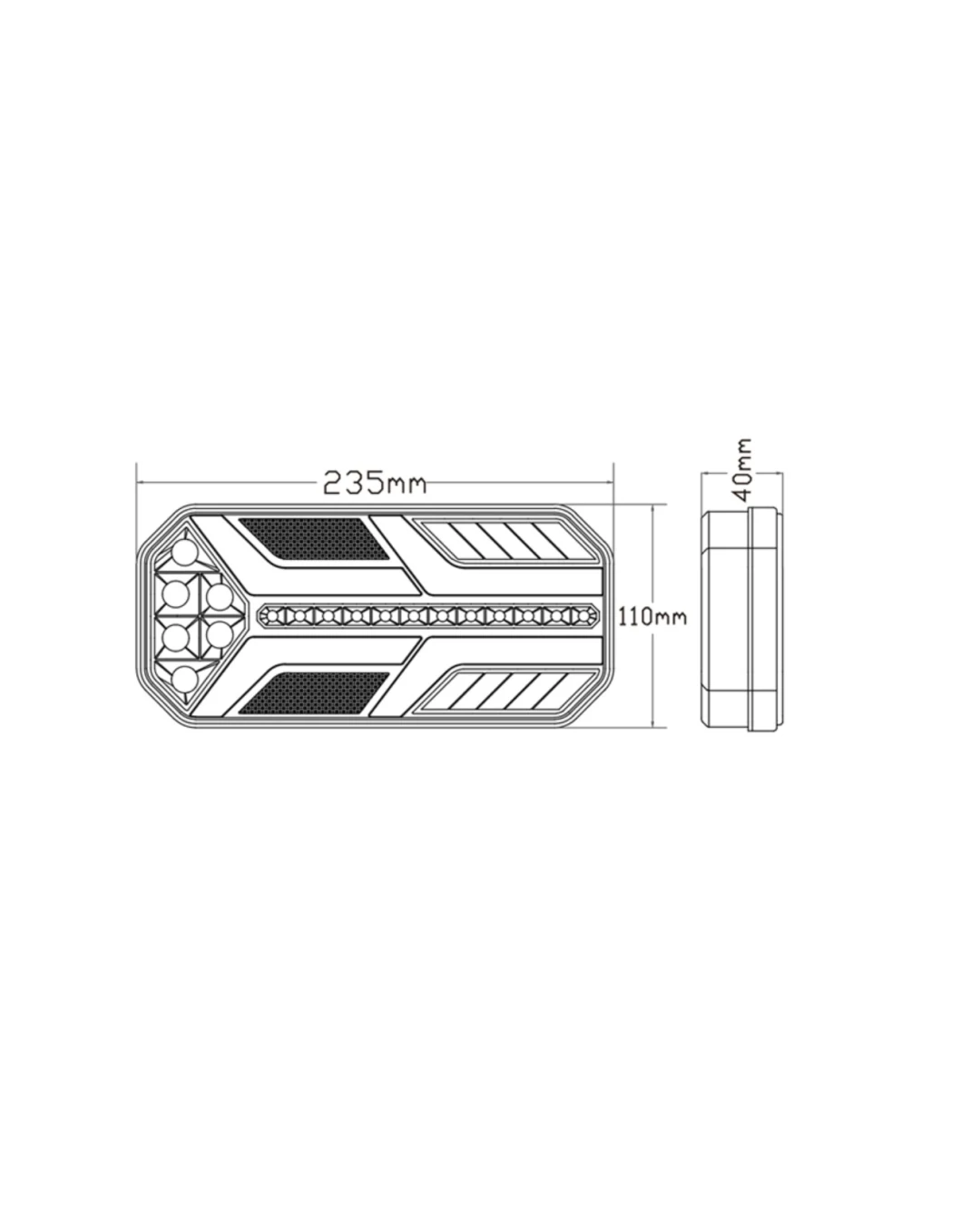 Комплект LED Диодни Стопове, Динамичен Мигач, 7 Функции, 12/24V