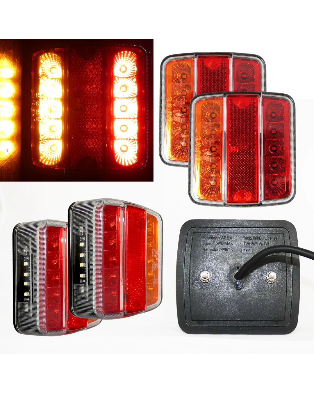 Комплект LED Диодни Стопове 12V 24V Волта бус камион ТИР ремарке