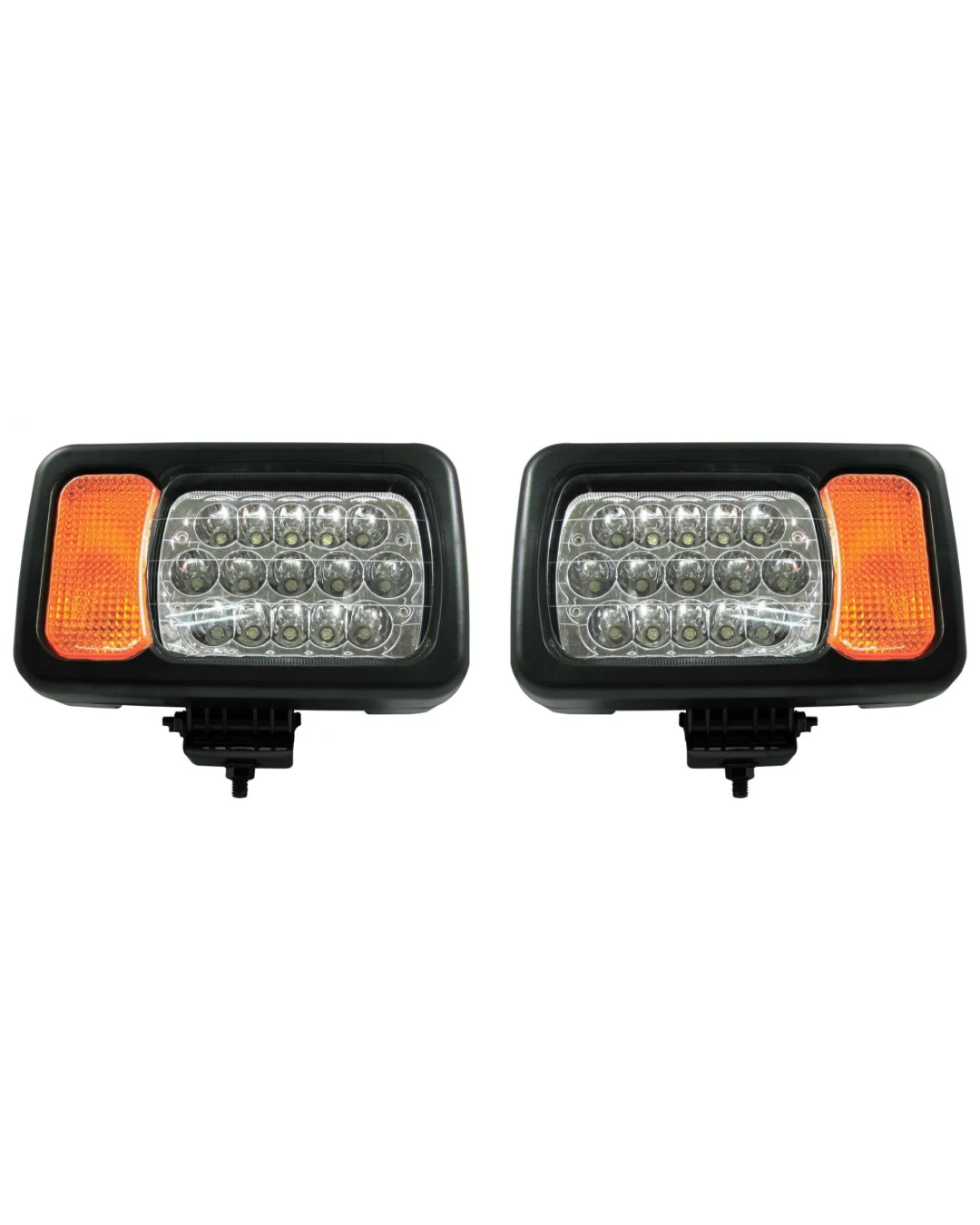 Комплект LED фарове - къси / дълги светлини, мигач, рефлектор - подходящ за трактор, комбайн, багер и др - 16 диода