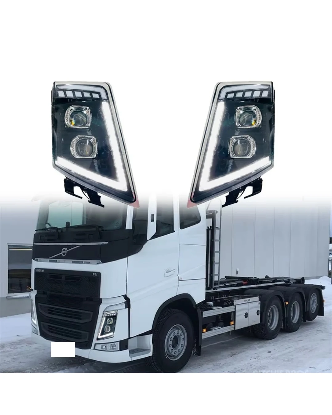 Комплект LED Фарове с DRL дневна светлина къси-дълги, мигач за камион Volvo FH13 FH16 FM460 FH500 - 24V