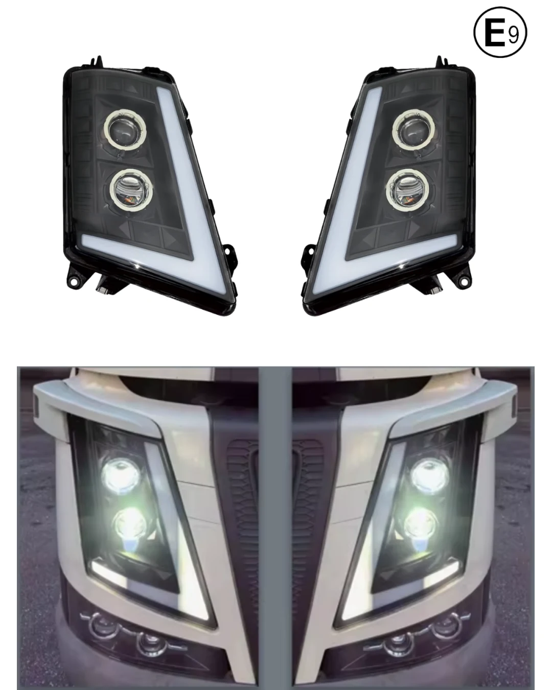 Комплект LED Фарове с къси, дълги и дневни DRL светлини за VOLVO FH4 / FM4 2012+