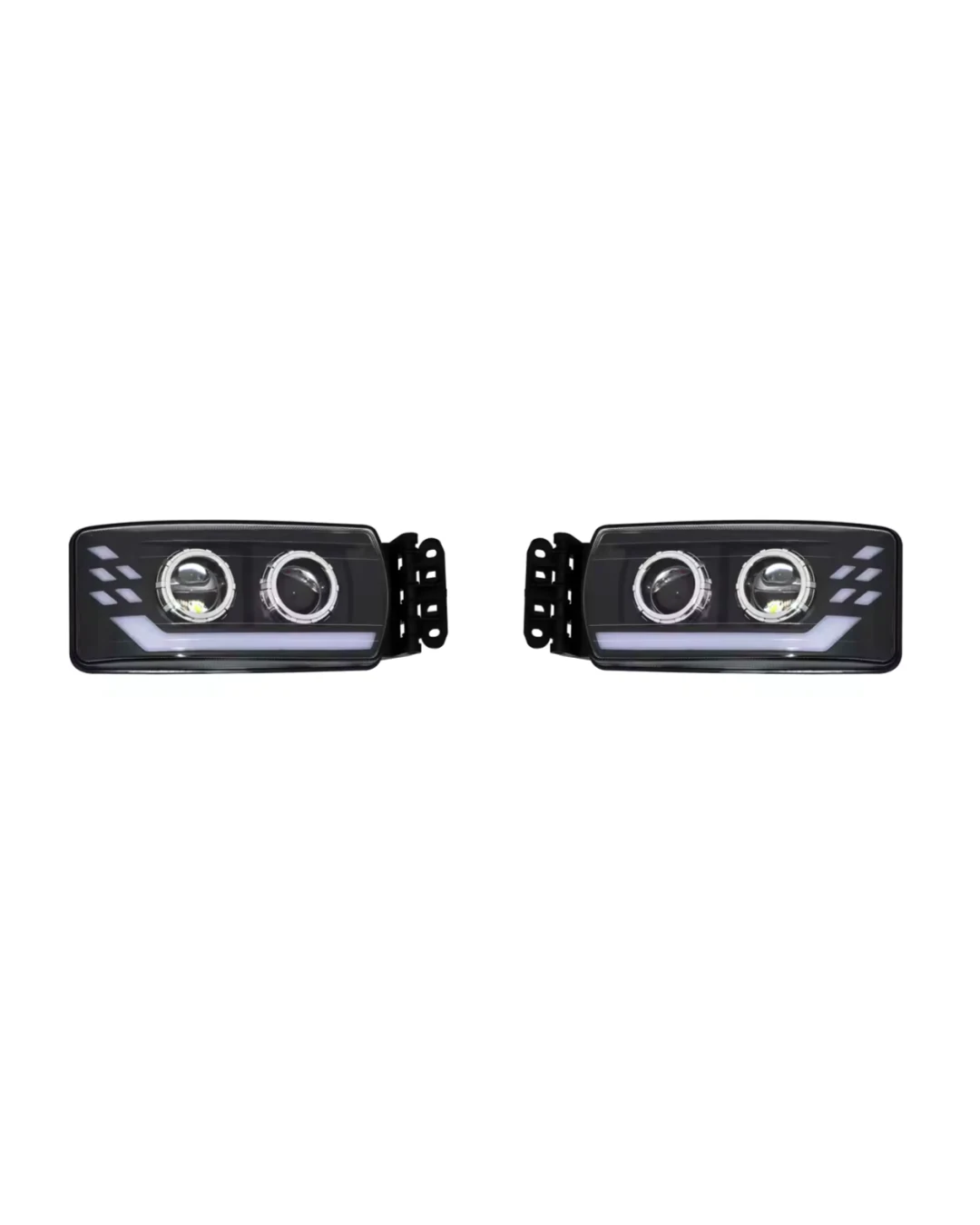 Комплект LED Фарове за IVECO STRALIS 24V – DRL, Startup Effect, Лупи, OEM 5801571745 / 5801571746